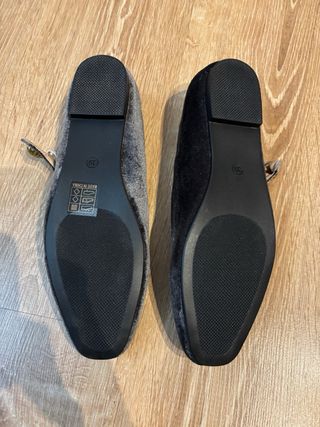 Bailarinas terciopelo gris.