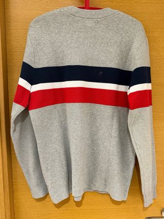 Jersey H&M Rayas Gris Rojo Azul Talla M