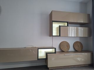 Mueble Salón Modular Beige y Gris