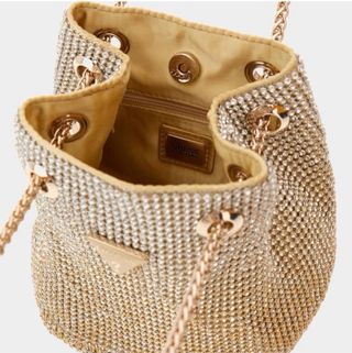 Bolso Guess Dorado Brillante Original