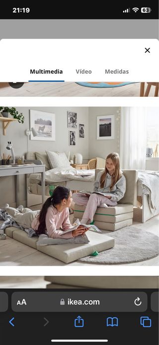 SLÄKT Puf Colchón Plegable gris IKEA