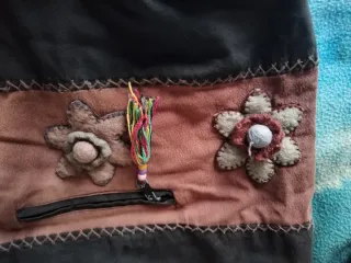 Bolso Hobo Algodón Étnico Flores Fieltro