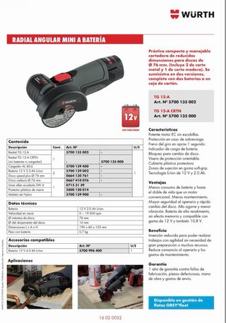 Mini Radial Wurth 12V