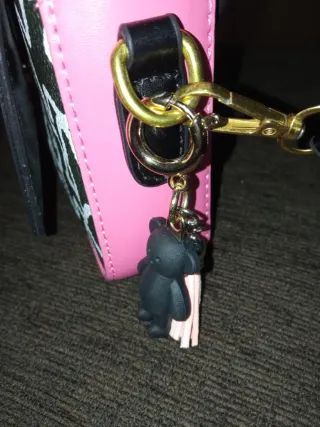 Bandolera oso negra y rosa