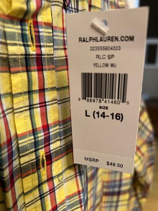 Camisa Polo Ralph Lauren cuadros niño