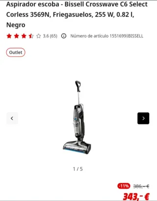 Aspiradora/ Fregona Inalámbrica Bissel Crosswave