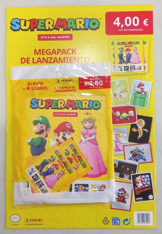 Álbum + 4 sobres PANINI Super Mario