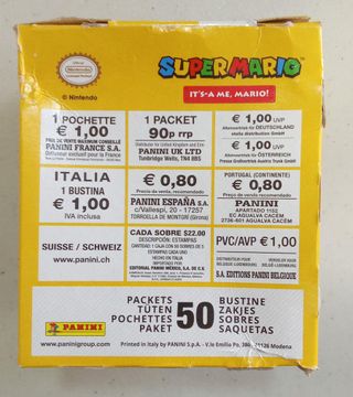 Caja completa de sobres PANINI Super Mario