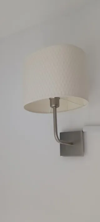 2 Aplique de pared beige y plateado