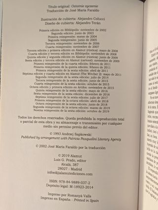 El último deseo COMO NUEVO Andrzej Sapkowski