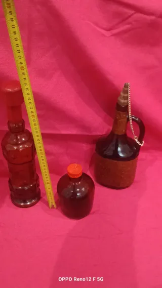 Lote 3 Botellas Cristal Vintage Colección