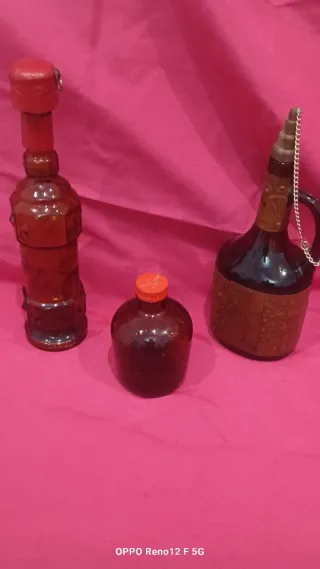 Lote 3 Botellas Cristal Vintage Colección