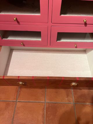 Cómoda rústica madera y cristal