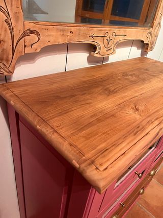 Cómoda rústica madera y cristal