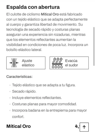 Culotte Ciclismo Talla L