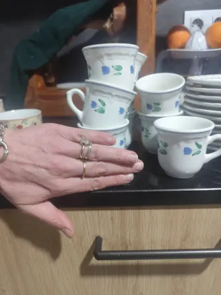 Juego de tazas/platos café  Cerámica cuadrifoglio