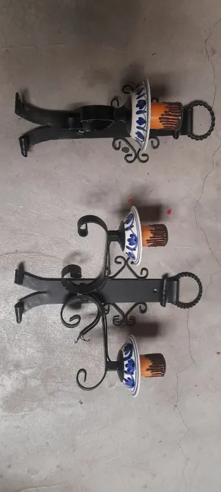 Apliques forja y cerámica 35cm