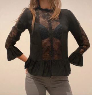 Camicetta nera pizzo OVS