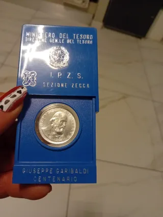 Moneta Argento Giuseppe Garibaldi Centenario