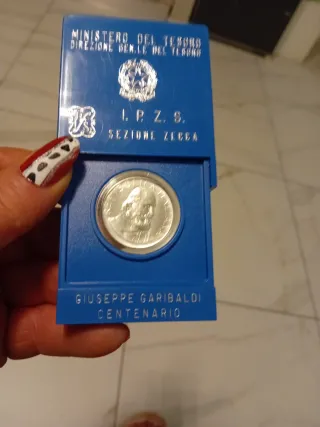 Moneta Argento Giuseppe Garibaldi Centenario