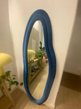 Espejo terciopelo azul