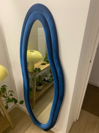 Espejo terciopelo azul