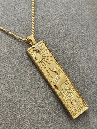 Colgante Tauro Baño Oro Acero Quirúrgico