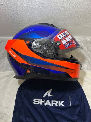Casco Shark Azul y Naranja Talla L