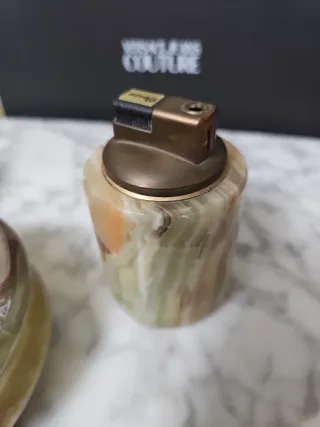 Trío de Ónix: 2 mecheros y 1 cenicero