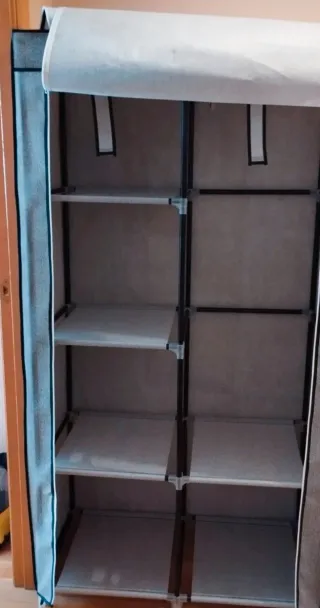 Armario Tela Desmontable Gris/Beige