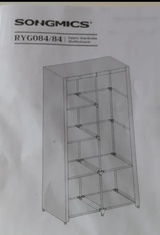 Armario Tela Desmontable Gris/Beige