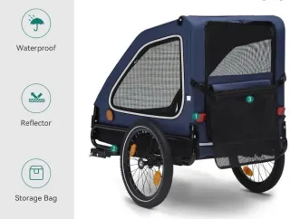 Remolque Perro Bici Azul Naranja