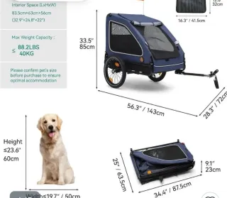 Remolque Perro Bici Azul Naranja