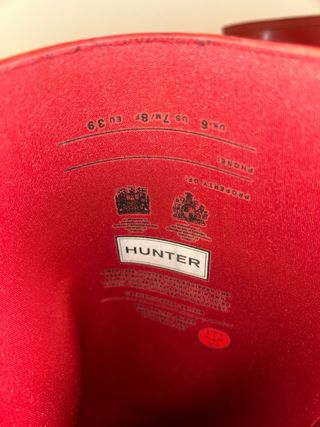 Botas Hunter Originales Rojas Talla 39 frio y lluv