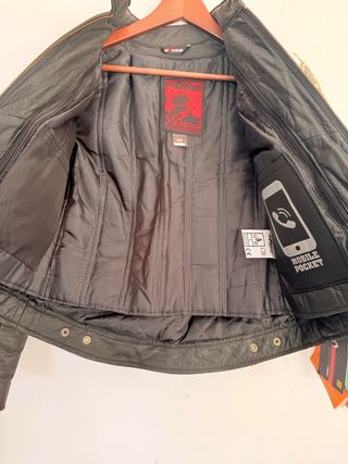 Chaqueta de moto de cuero negra