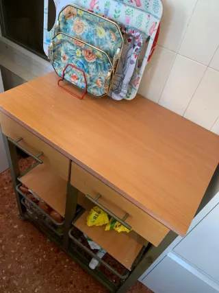 Carrito de cocina madera y metal