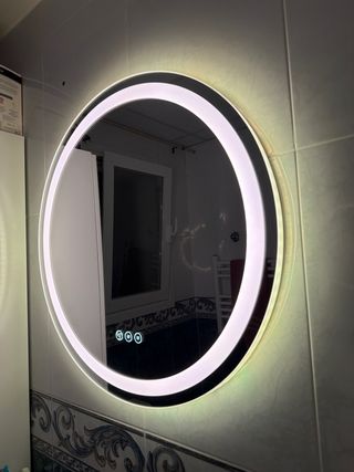 Espejo SATURNO con Luz, antivaho y Bluetooth