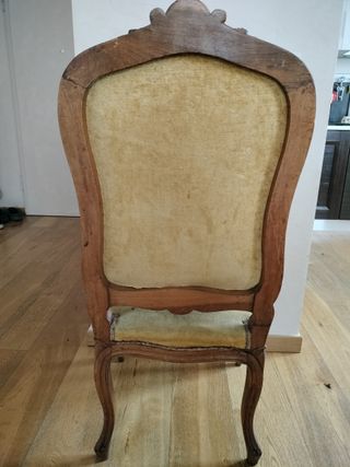 Sedia Luigi XV legno e velluto