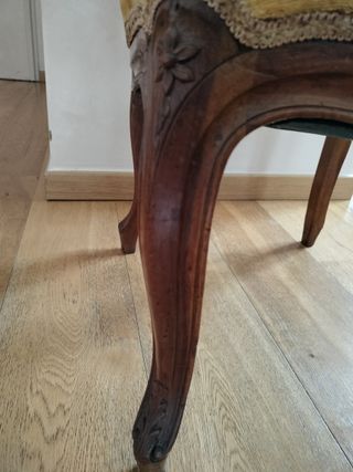 Sedia Luigi XV legno e velluto