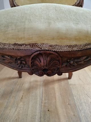 Sedia Luigi XV legno e velluto