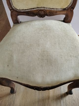 Sedia Luigi XV legno e velluto