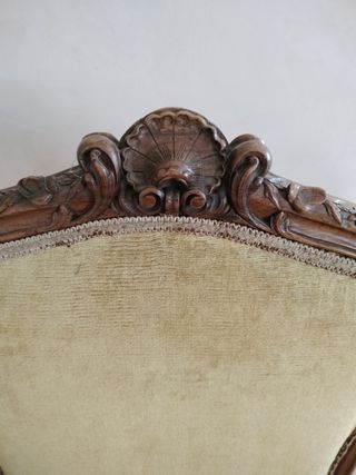 Sedia Luigi XV legno e velluto