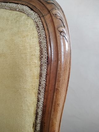 Sedia Luigi XV legno e velluto