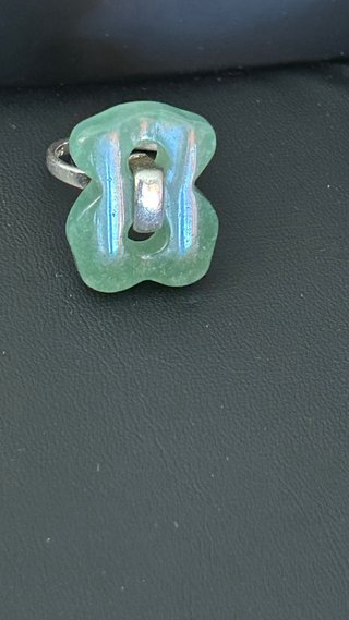 Anillo Piedra Natural Verde y Plata