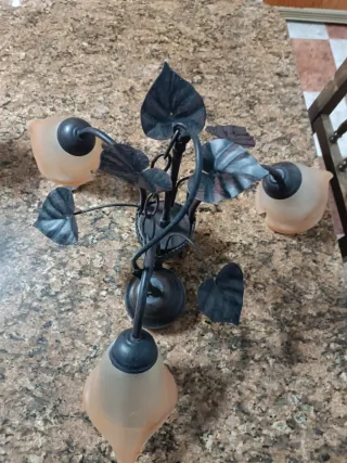 Lámpara de techo metal y cristal