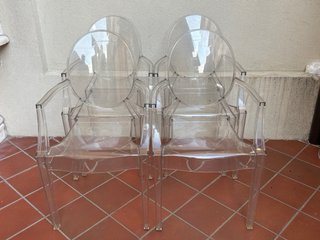 Set 4 Sedie Kartell Louis Ghost S+ARCK