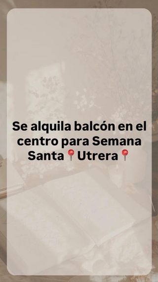 Alquiler de balcón semana santa