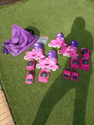 Patines rosas y morados para niña