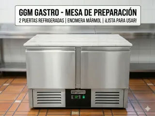 Mesa Preparación Refrigerada Encimera de Mármol