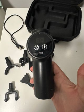 Pistola de masaje muscular con 8 cabezales+estuche